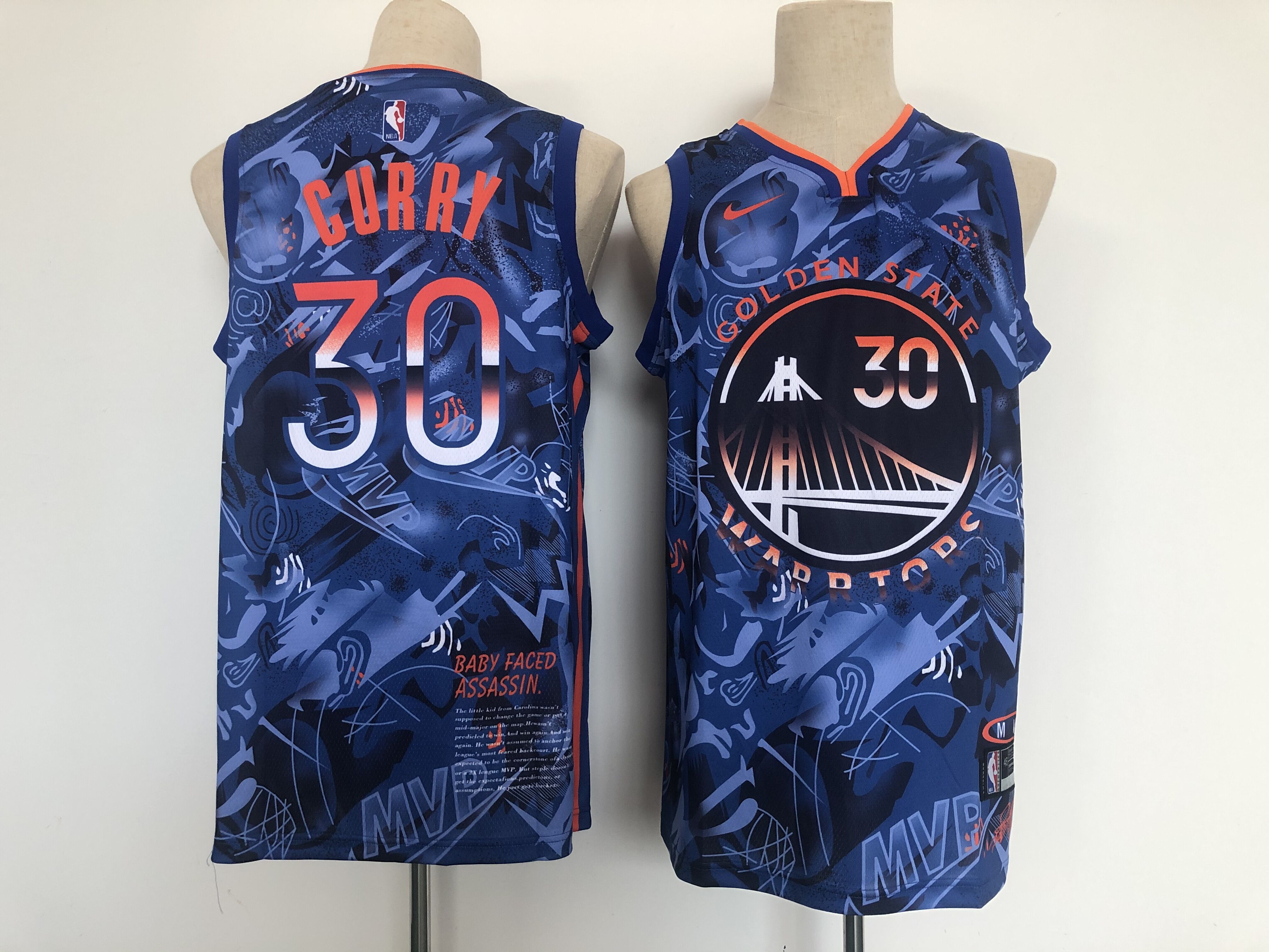 Men Golden State Warriors #30 Curry Blue MVP version Nike 2021 NBA Jerseys->denver nuggets->NBA Jersey